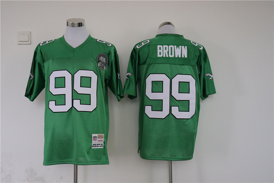 Men's Philadelphia Eagles Jerome Brown Mitchell & Ness Kelly Green Legacy Jersey